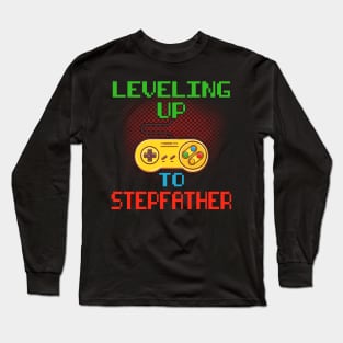 Promoted To Stepfather T-Shirt Unlocked Gamer Leveling Up Long Sleeve T-Shirt